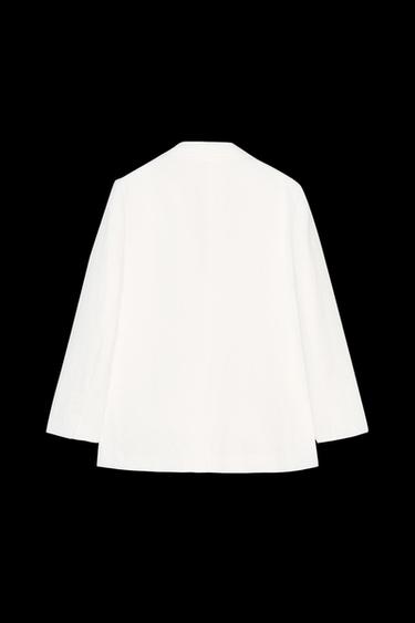 BLAZER MEZCLA LINO ZW COLLECTION - Blanco de Zara