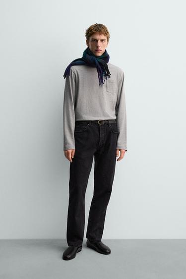 LONG SLEEVE T-SHIRT WITH POCKET AARON LEVINE X ZARA - Grey marl by Zara