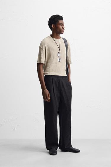 IRREGULAR TEXTURE T-SHIRT - Mid-grey by Zara - Image 3