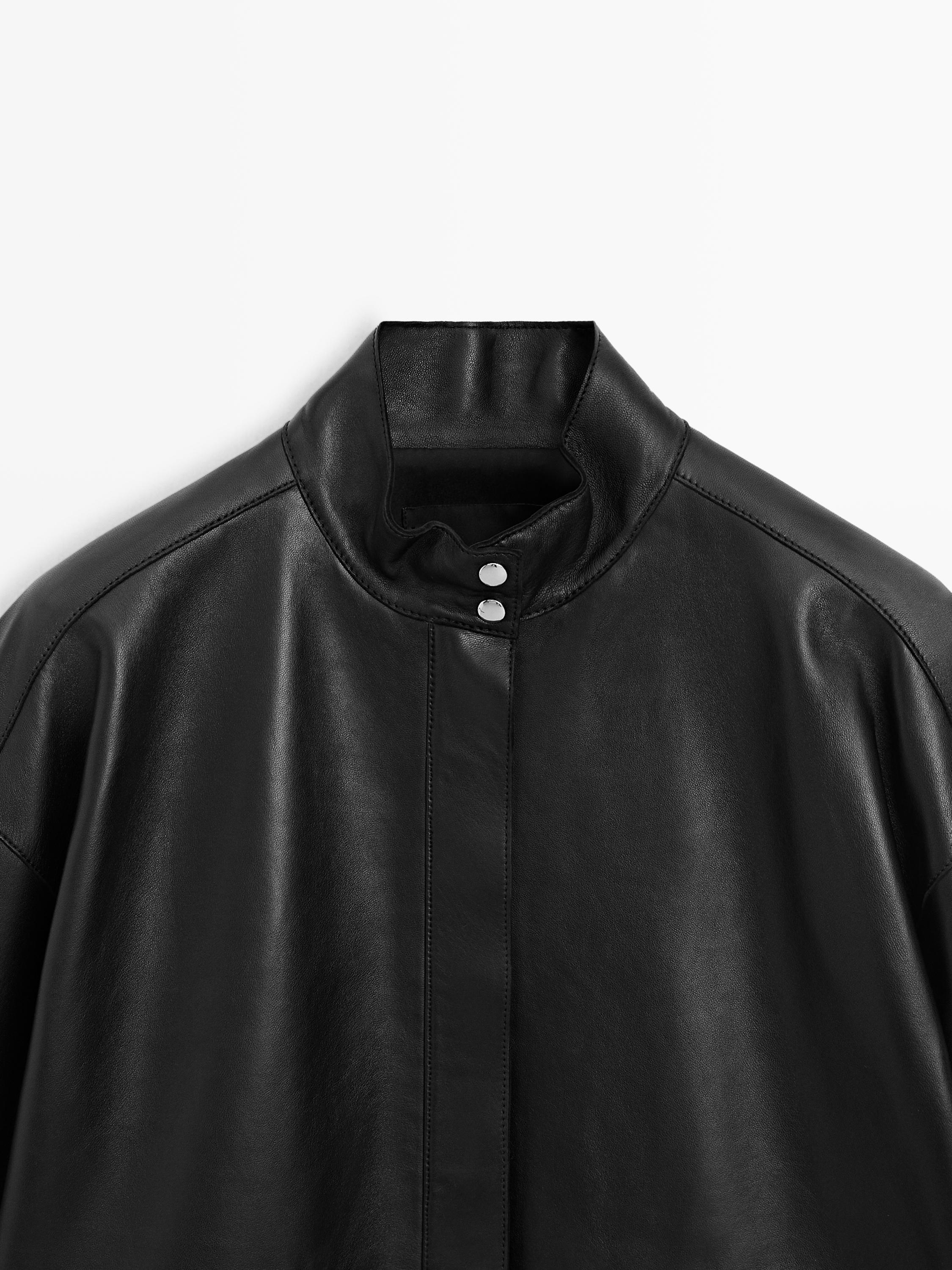 Nappa leather jacket with pocket details
