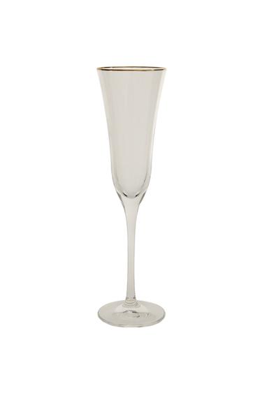 Højt cavaglas i krystallinsk glas med guldkant, jul - guld fra Zara