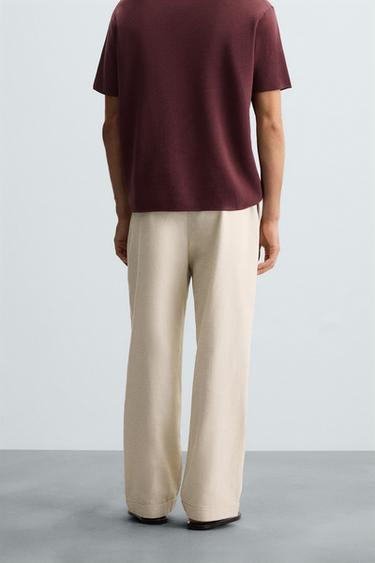 PANTALON COTON - LIN PLIS - Beige clair de Zara - Image 2