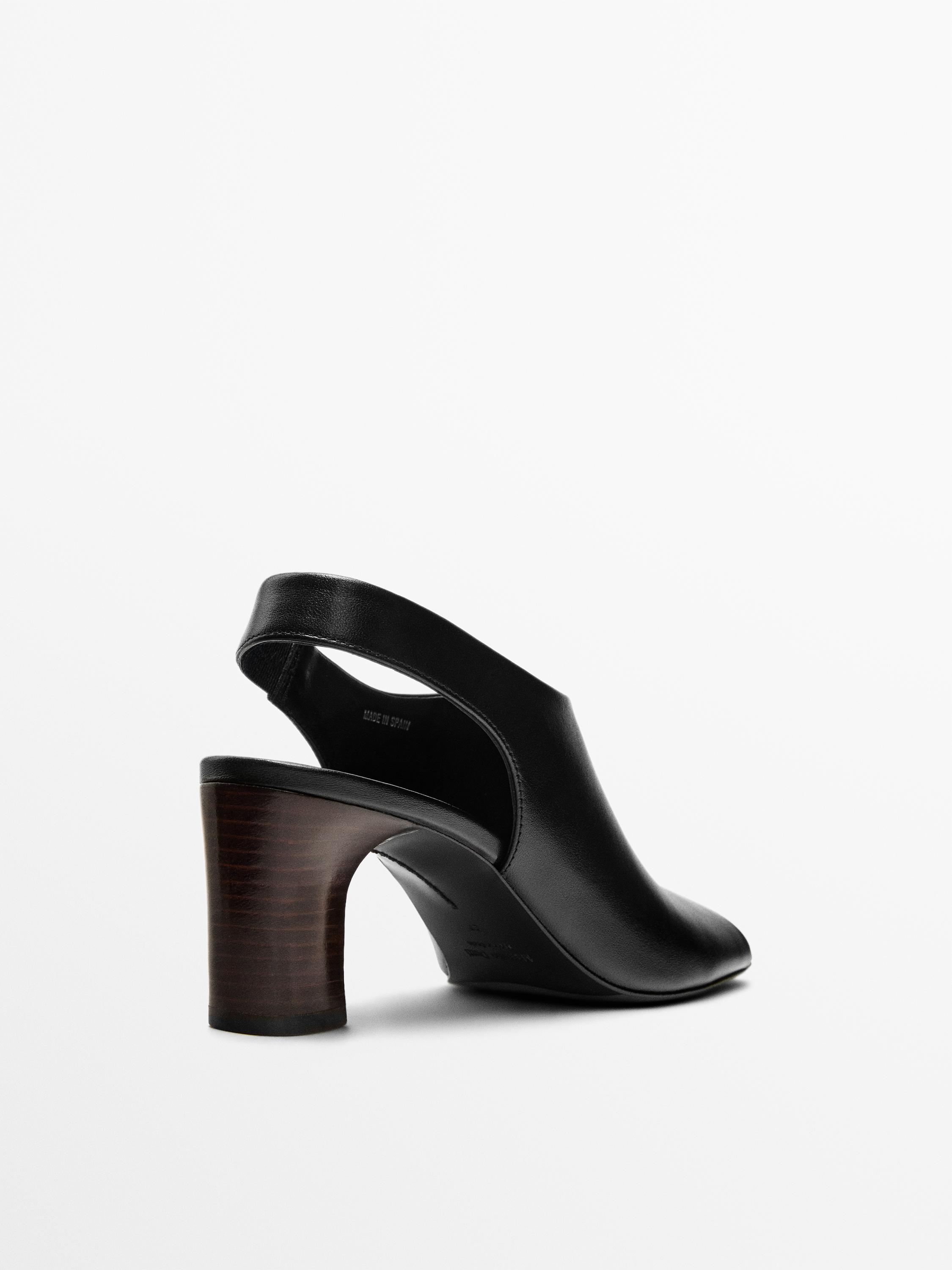 Sandale cuir talon large