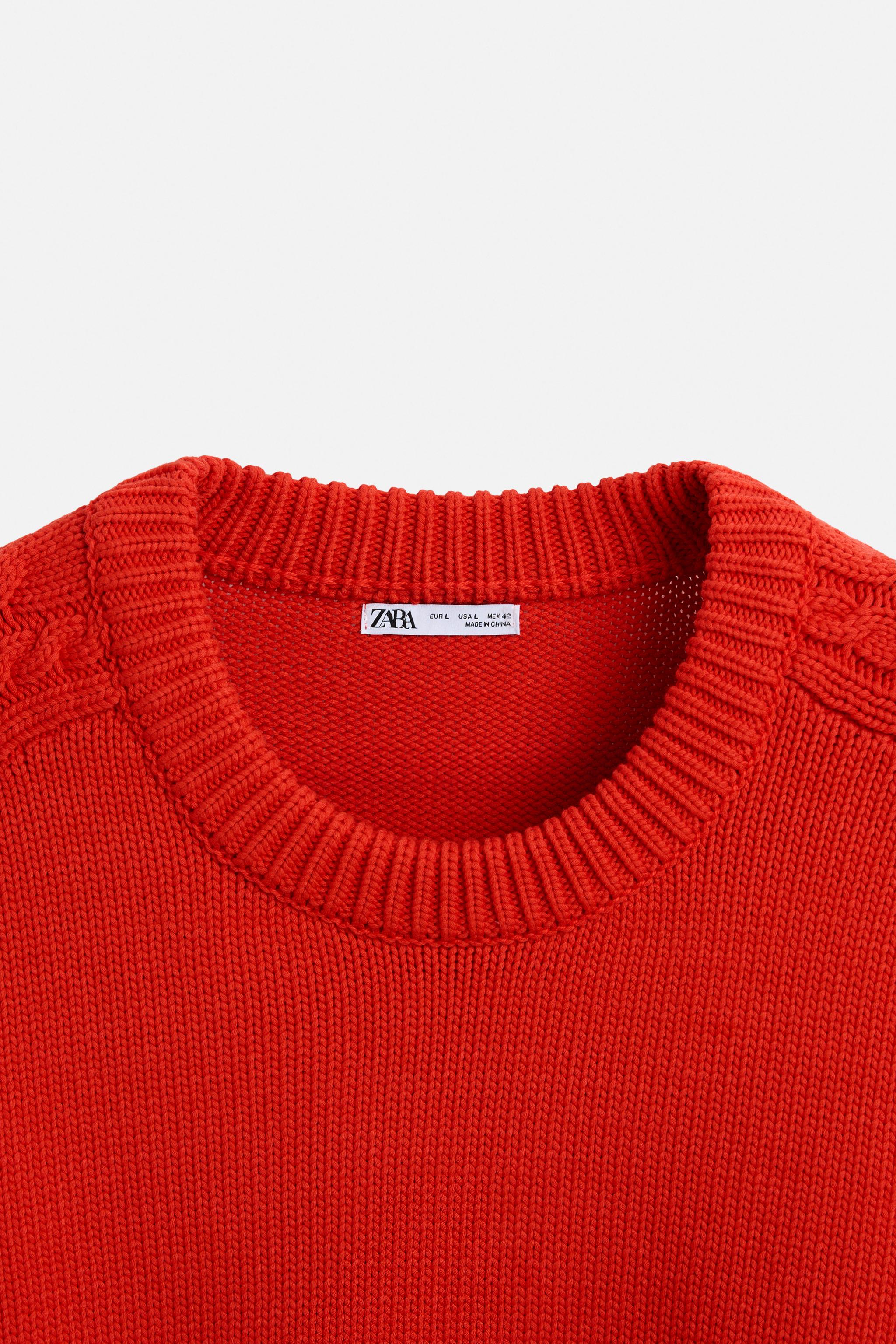 LIMITED EDITION CABLE-KNIT SWEATER - Red | ZARA Australia