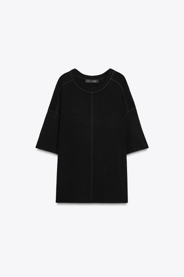 OVERSIZE-OBERTEIL AUS GLATTEM STRICK - Schwarz von Zara - Bild 0