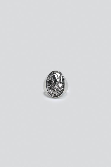 2-PACK METALLIC SIGNET RINGS — Silver 2
