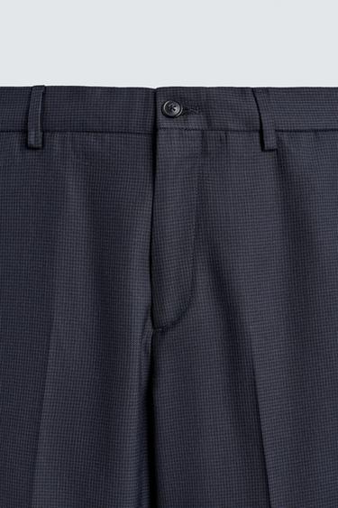 REGULAR FIT HOUNDSTOOTH SUIT TROUSERS - Navy blue by Zara - Image 6
