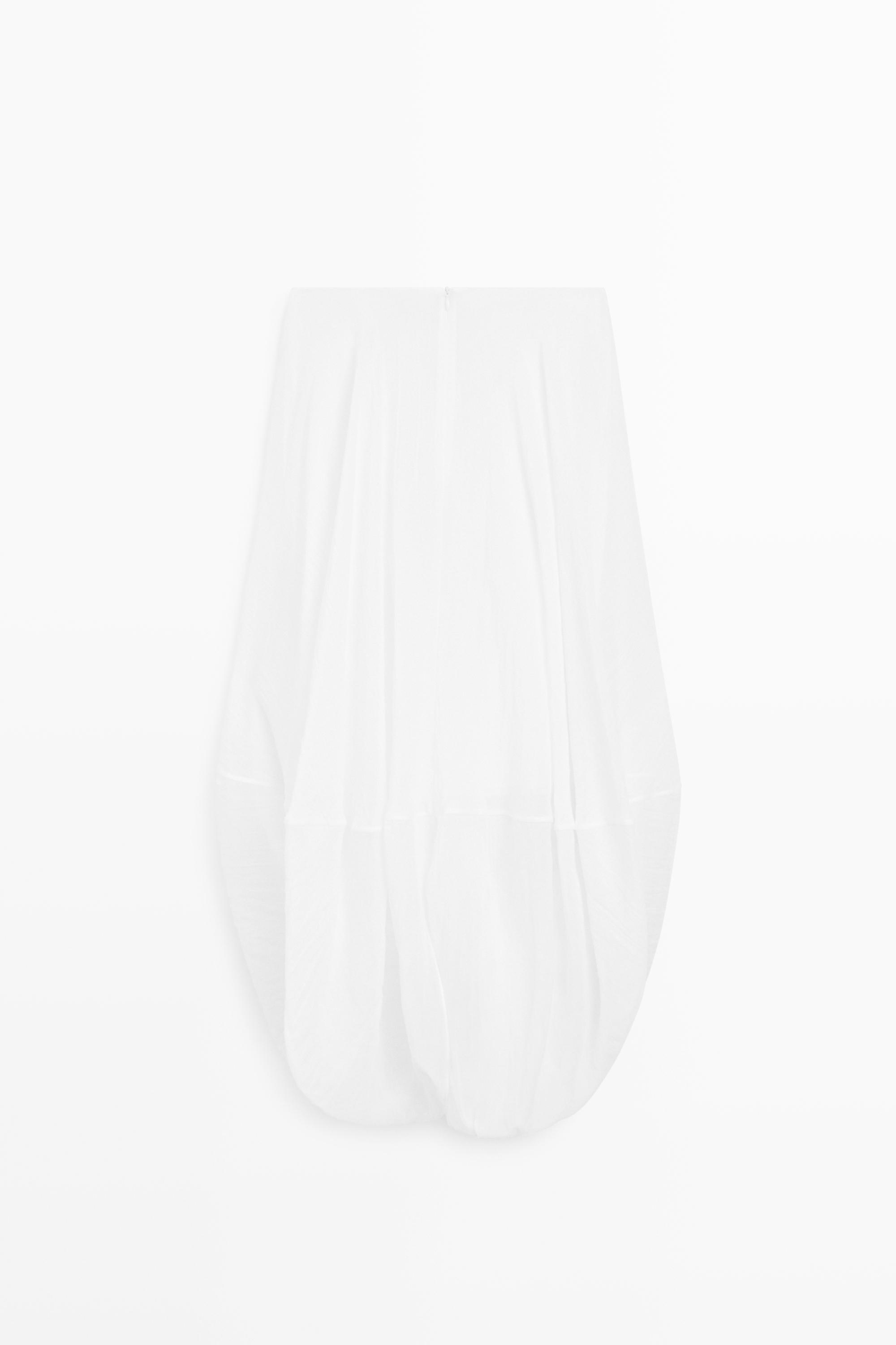 Crossover midi skirt with draped detail