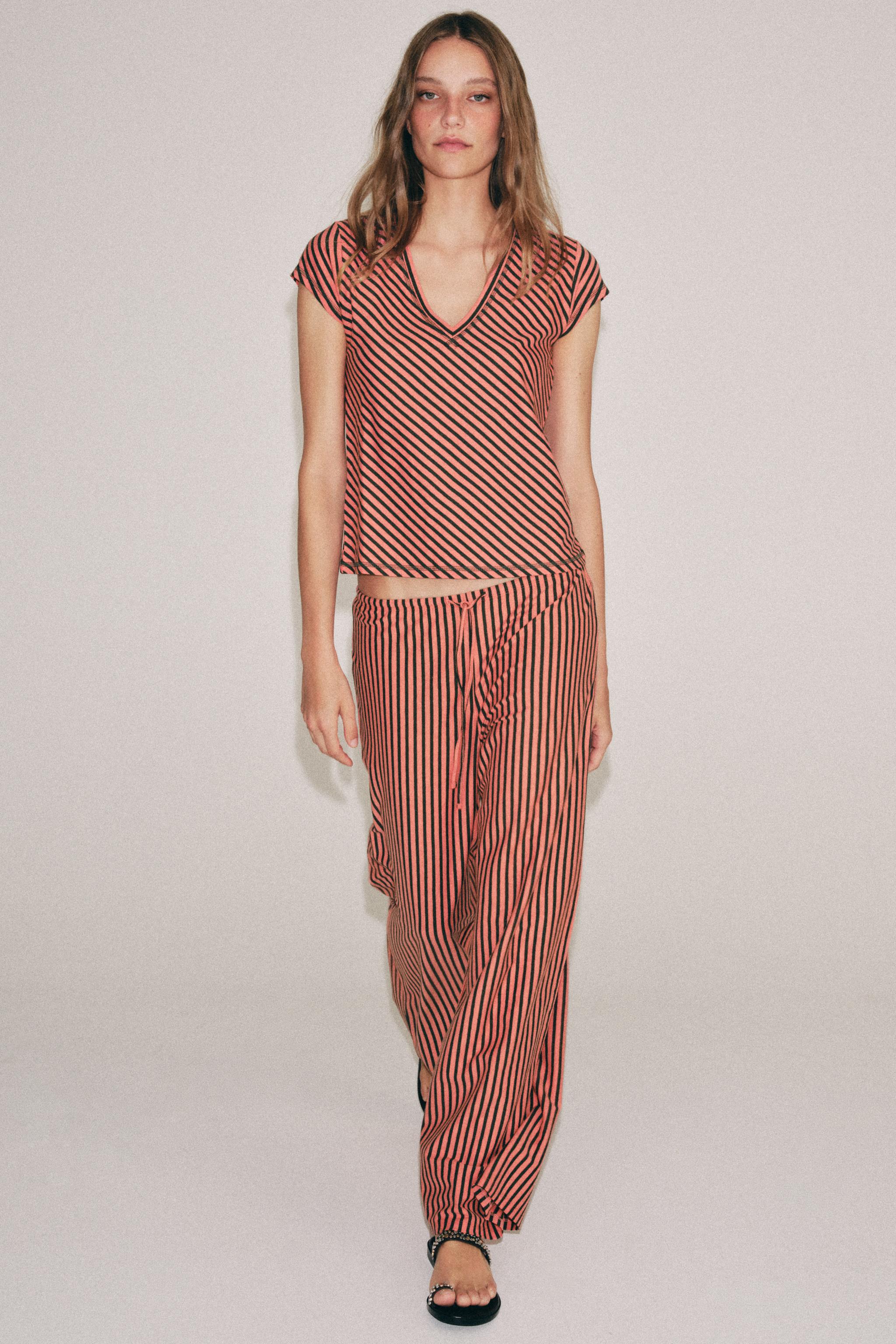 Pantalón Rayas Con Lino
