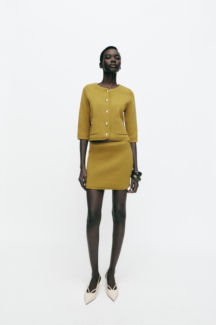 PLAIN KNIT MINI SKIRT Pistachio ZARA Australia