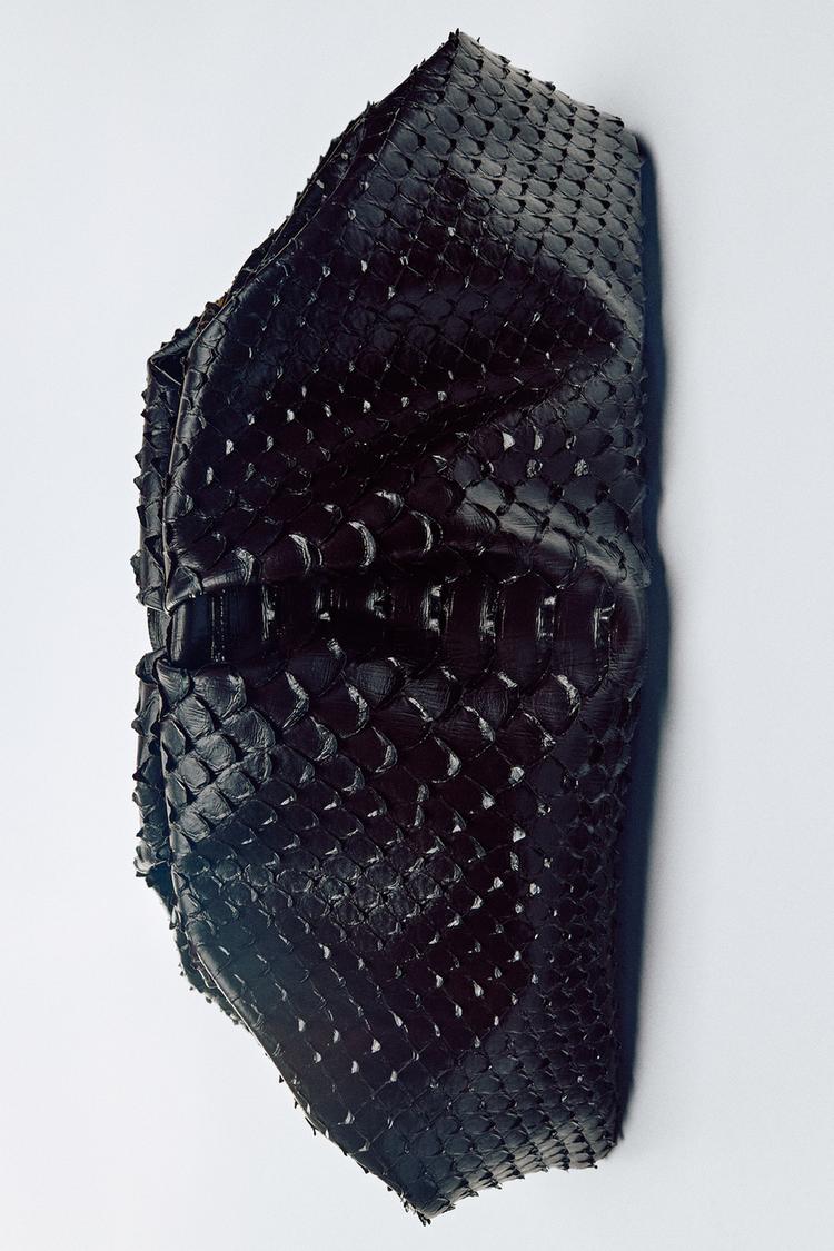 ANIMAL-PRINT ENVELOPE BAG — Brown