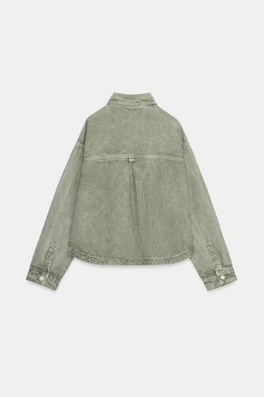Z1975 DENIM JACKET - Khaki by Zara - Image 6