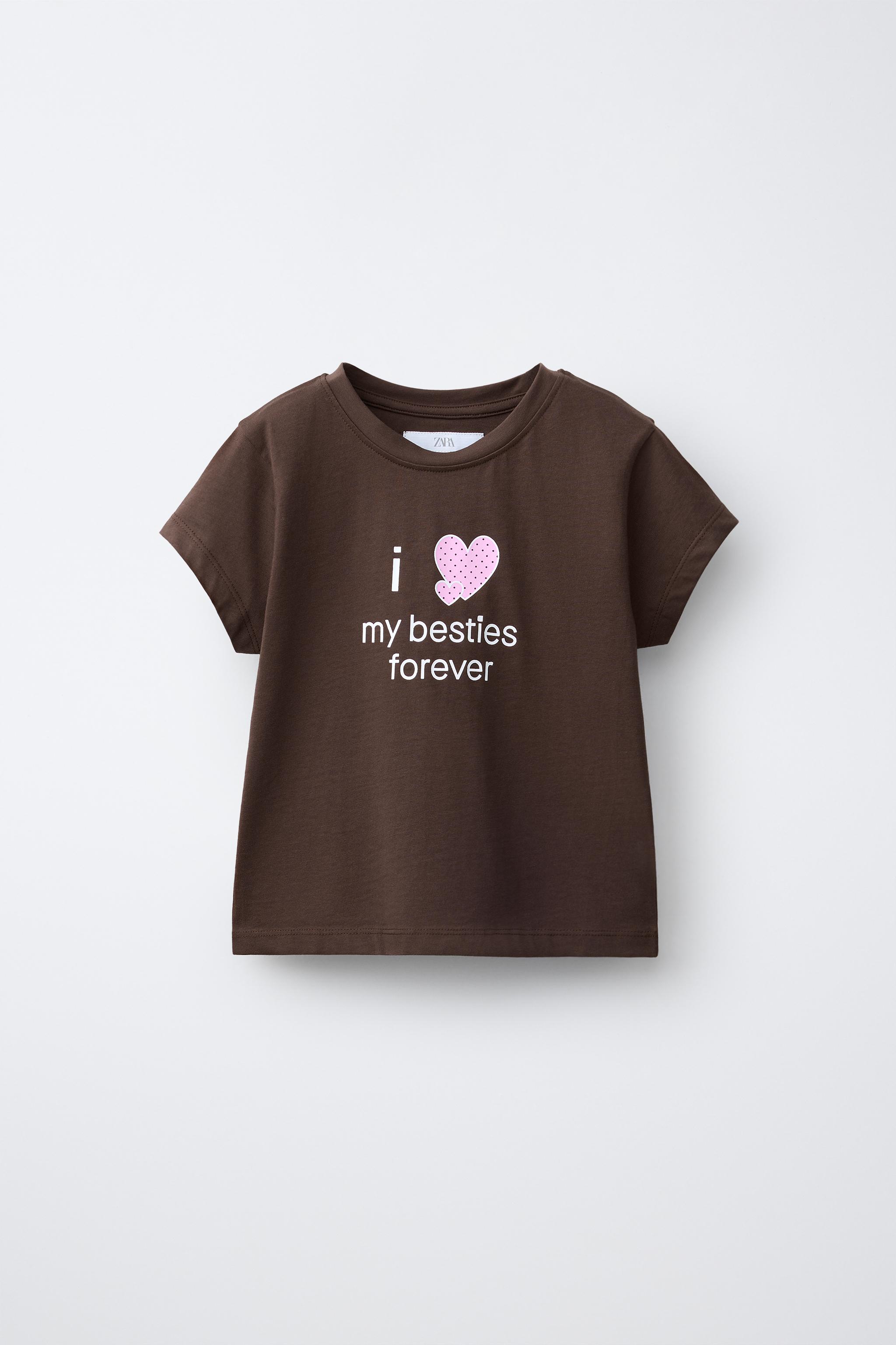 テキストプリントTシャツ - ブラウン | ZARA Japan / 日本