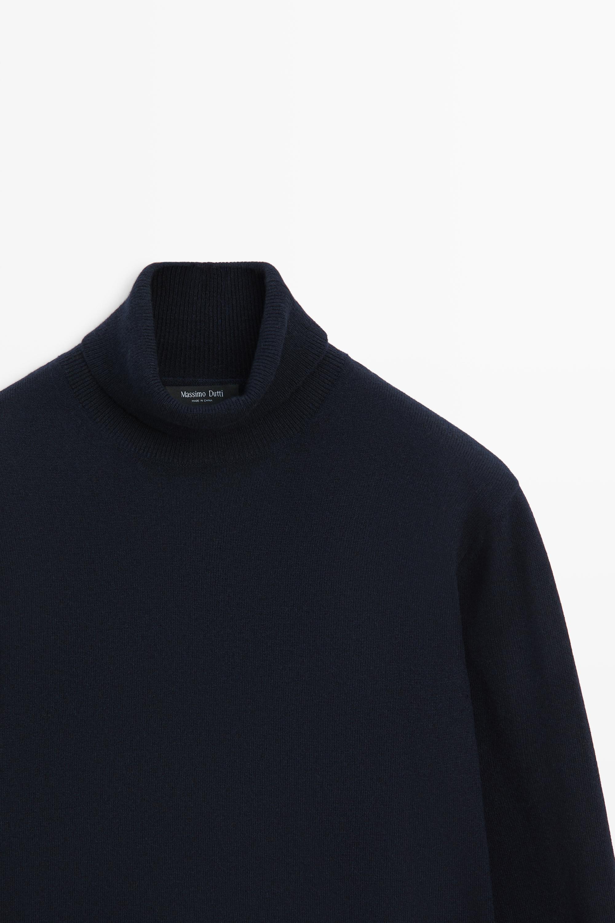 Pull en maille à col roulé 100 % laine