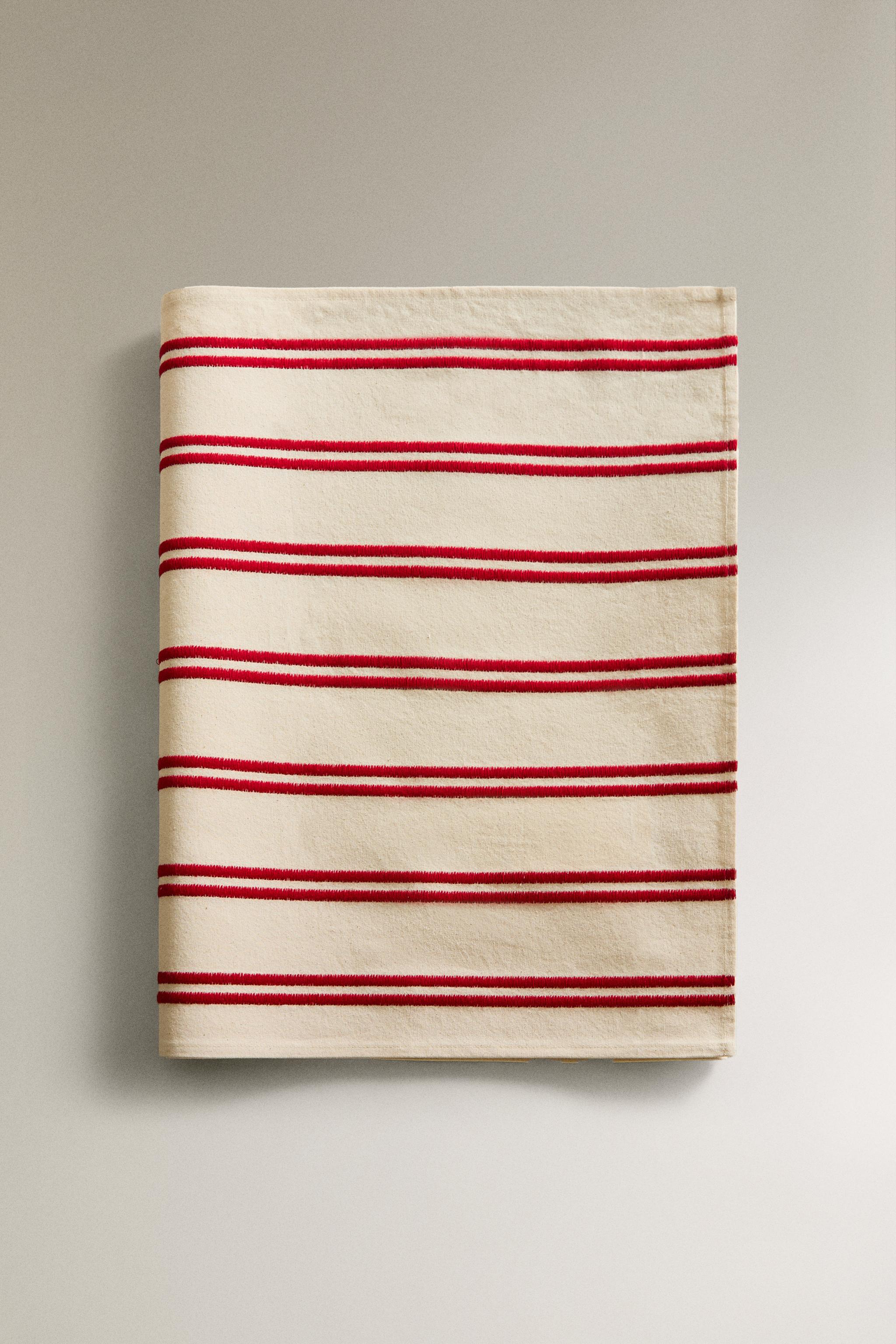 DOUBLE STRIPE EMBROIDERED TABLE RUNNER