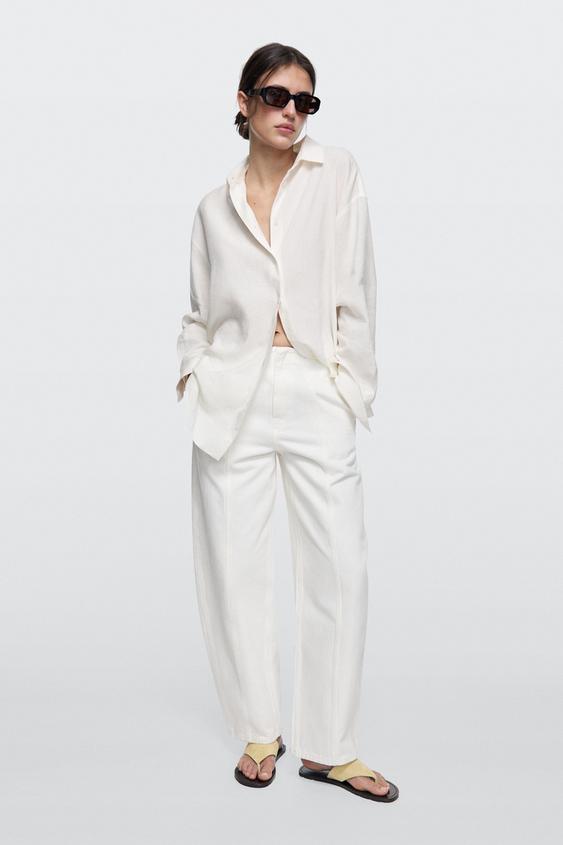 Barrel fit jeans with seam details from Zara - $130