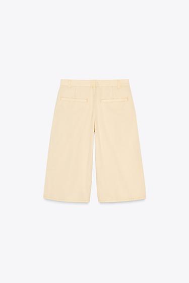 SHORT EN JEAN À PINCES - Jaune clair de Zara - Image 6