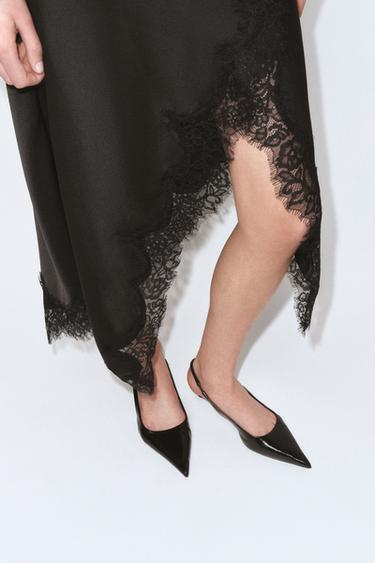ROBE SATINÉE DENTELLE ZW COLLECTION - Noir de Zara - Image 3