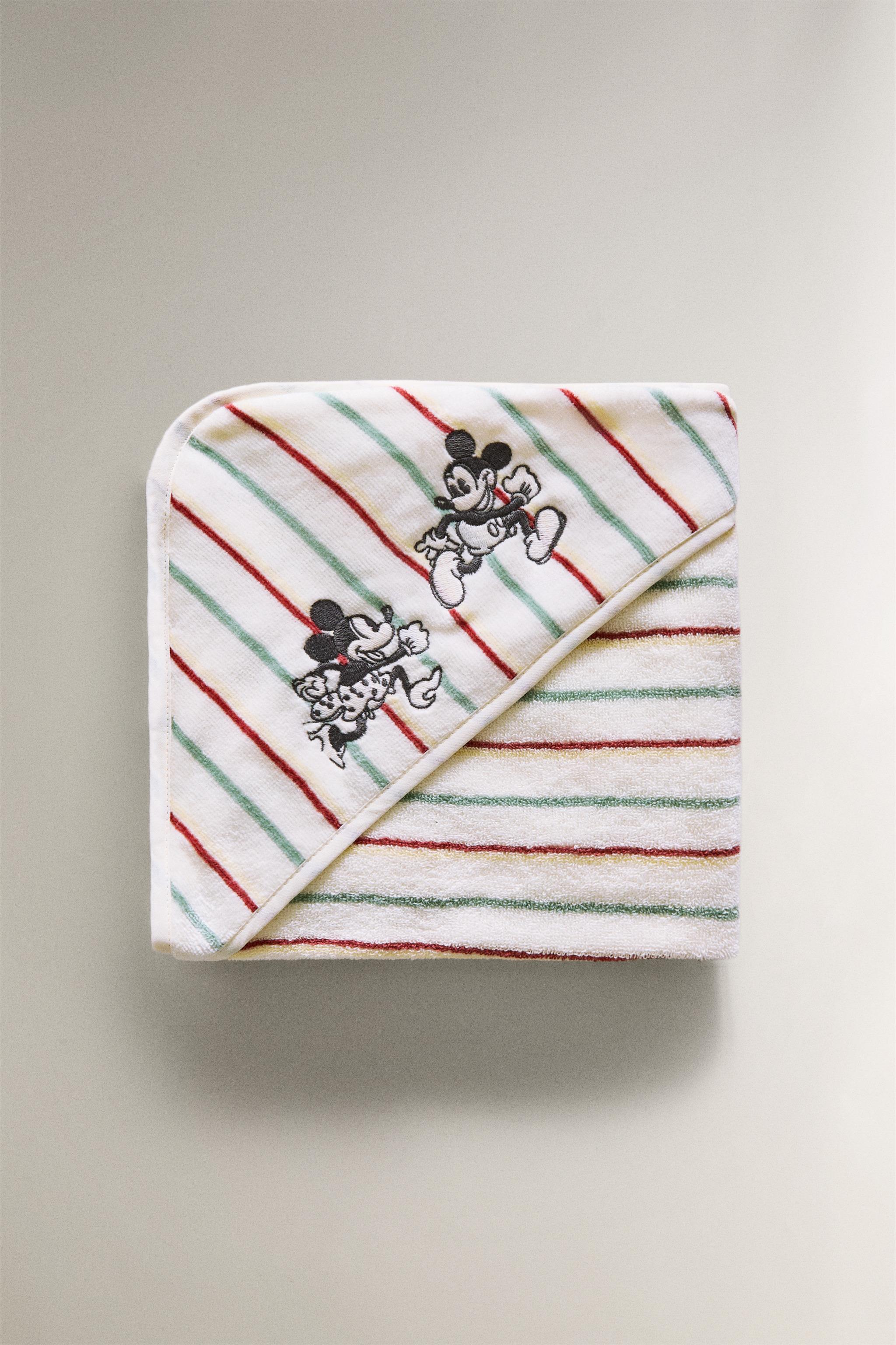 SERVIETTE DE BAIN À CAPUCHE VELOURS MICKEY & MINNIE ©DISNEY