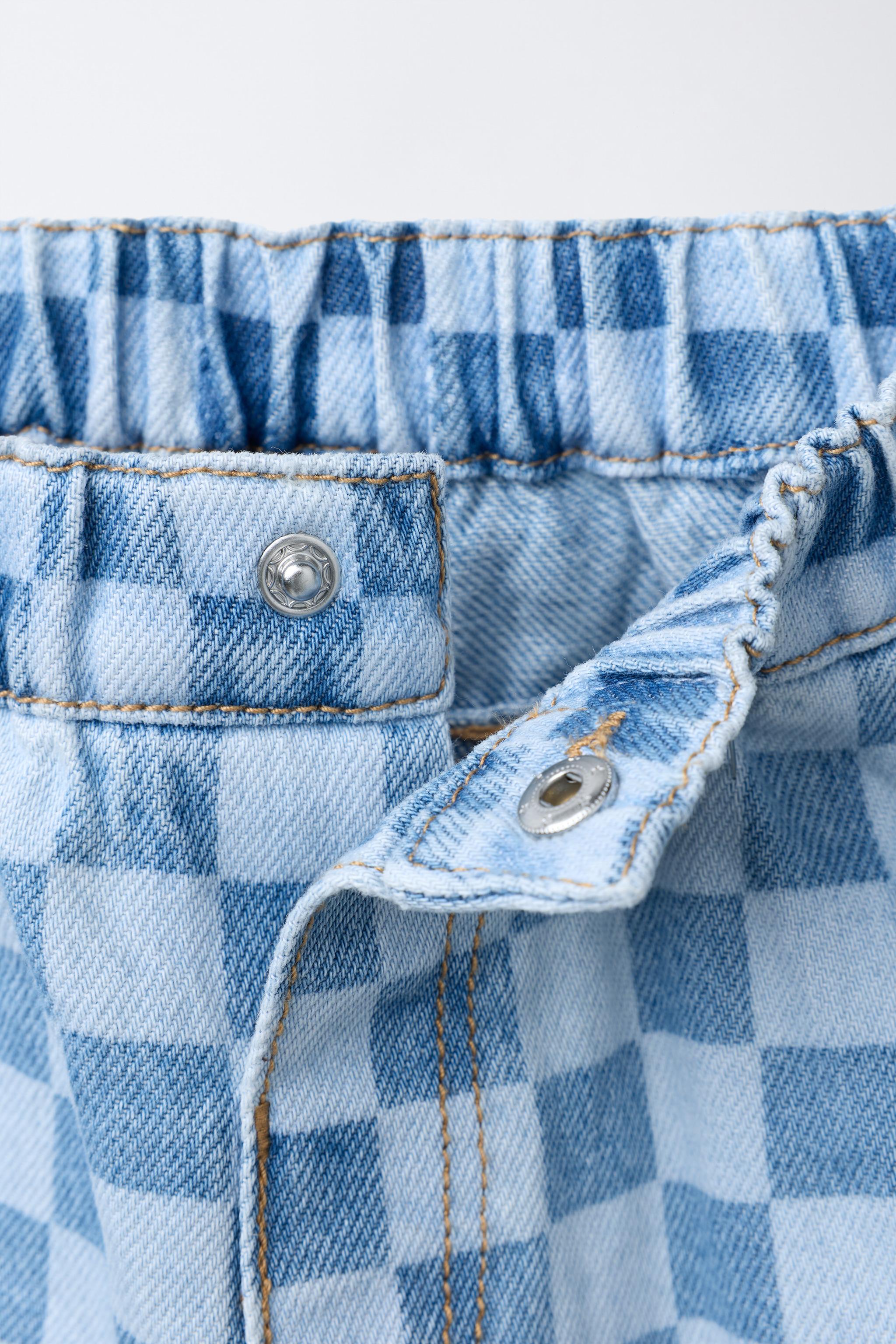 CHECKERBOARD BALLOON JEANS