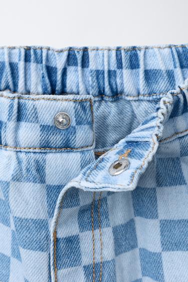 CHECKED BALLOON JEANS - Mid-blue by Zara - Image 2