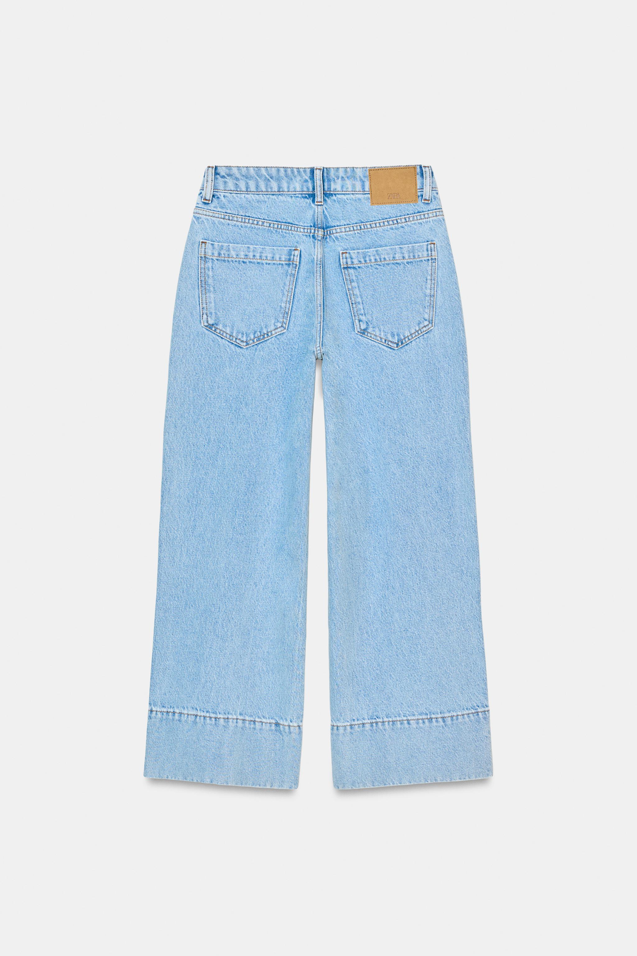 Z1975 HIGH WAIST WIDE LEG CROPPED JEANS