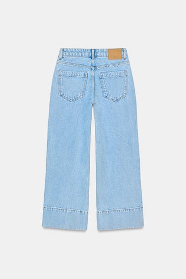 ДЖИНСЫ Z1975 WIDE-LEG CROPPED С ВЫСОКОЙ ПОСАДКОЙ — ГОЛУБОЙ от Zara