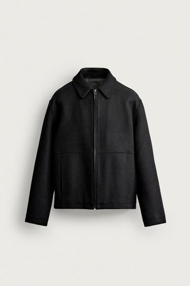 WOOL-BLEND REGULAR FIT JACKET — Black 1