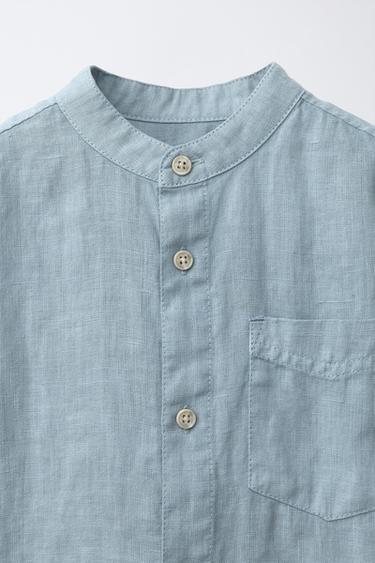 100% LINEN SHIRT - Blue by Zara - Image 2