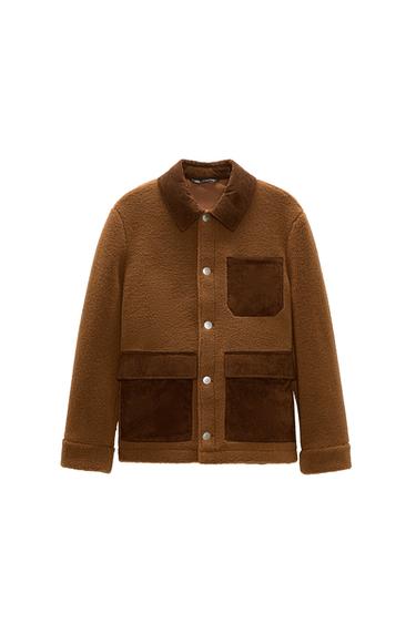 COMBINED FAUX SHEARLING JACKET
