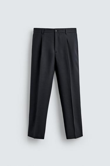 100% WOOL REGULAR FIT TROUSERS - Blue by Zara