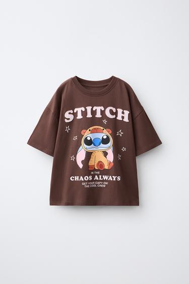 LILO & STITCH © DISNEY PRINT T-SHIRT — Brown 1