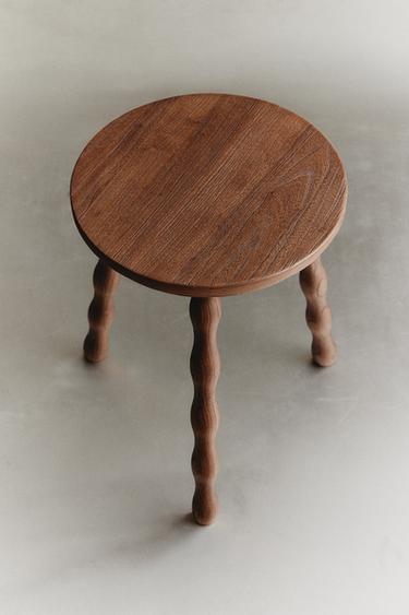 ELM WOOD STOOL - Brown by Zara