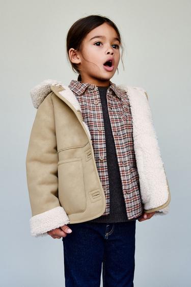 DOUBLE-FACED FAUX SHEARLING COAT - Sand by Zara