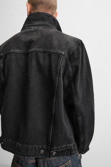 VESTE EN DENIM BASIQUE - Noir de Zara - Image 5
