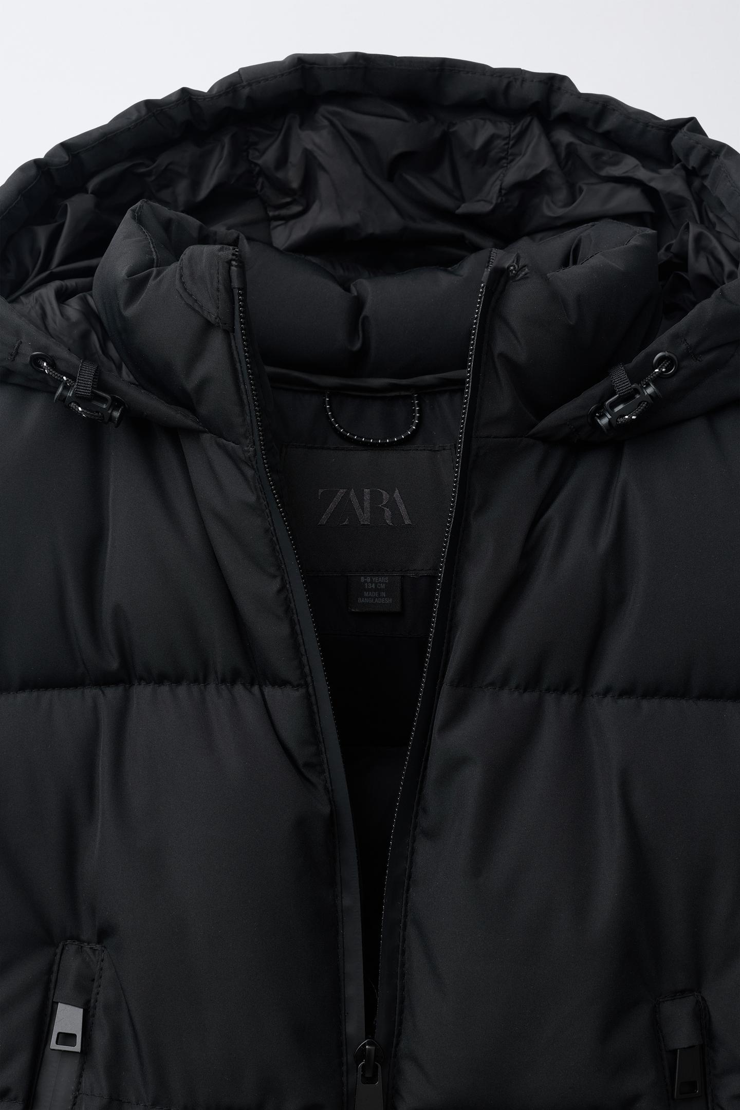 Детский жилет Zara Water-Repellent Puffer Vest, цвет: Чёрный — фото 6