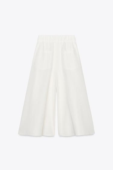 PANTALON AMPLE AVEC LIN ZW COLLECTION - Blanc de Zara - Image 2