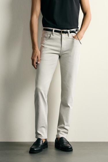BASIC SLIM-FIT-JEANS - Cremefarben von Zara