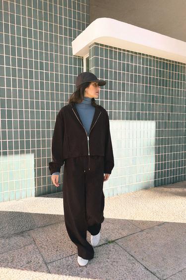 HOODIE - Dark brown by Zara