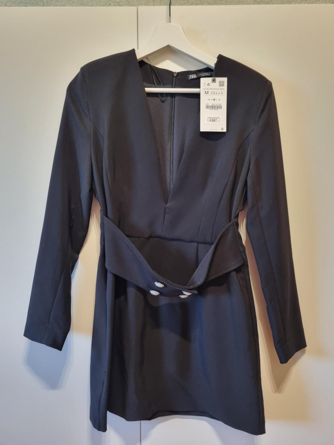 BELTED BLAZER DRESS WITH PEARL BEAD APPLIQUÉS - Image 2