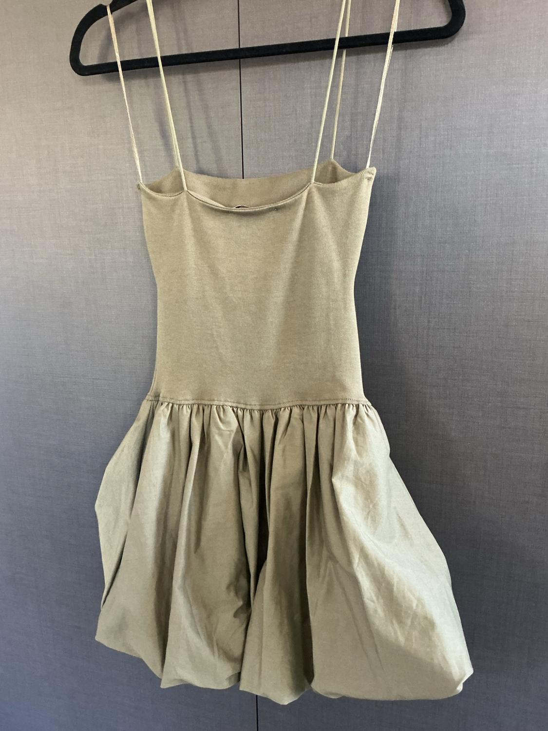 MIXED RIB POPLIN BALLOON DRESS - Image 2