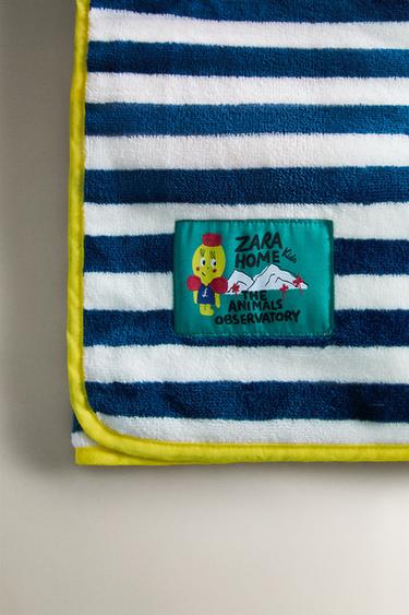 X THE ANIMALS OBSERVATORY HOODED BABY TOWEL - Blue by Zara - Image 2