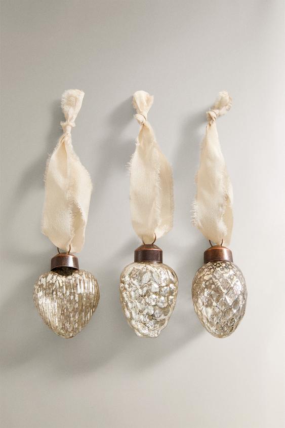 PACK OF BAUBLE SHAPE CHRISTMAS TREE DECORATIONS (PACK OF 3)