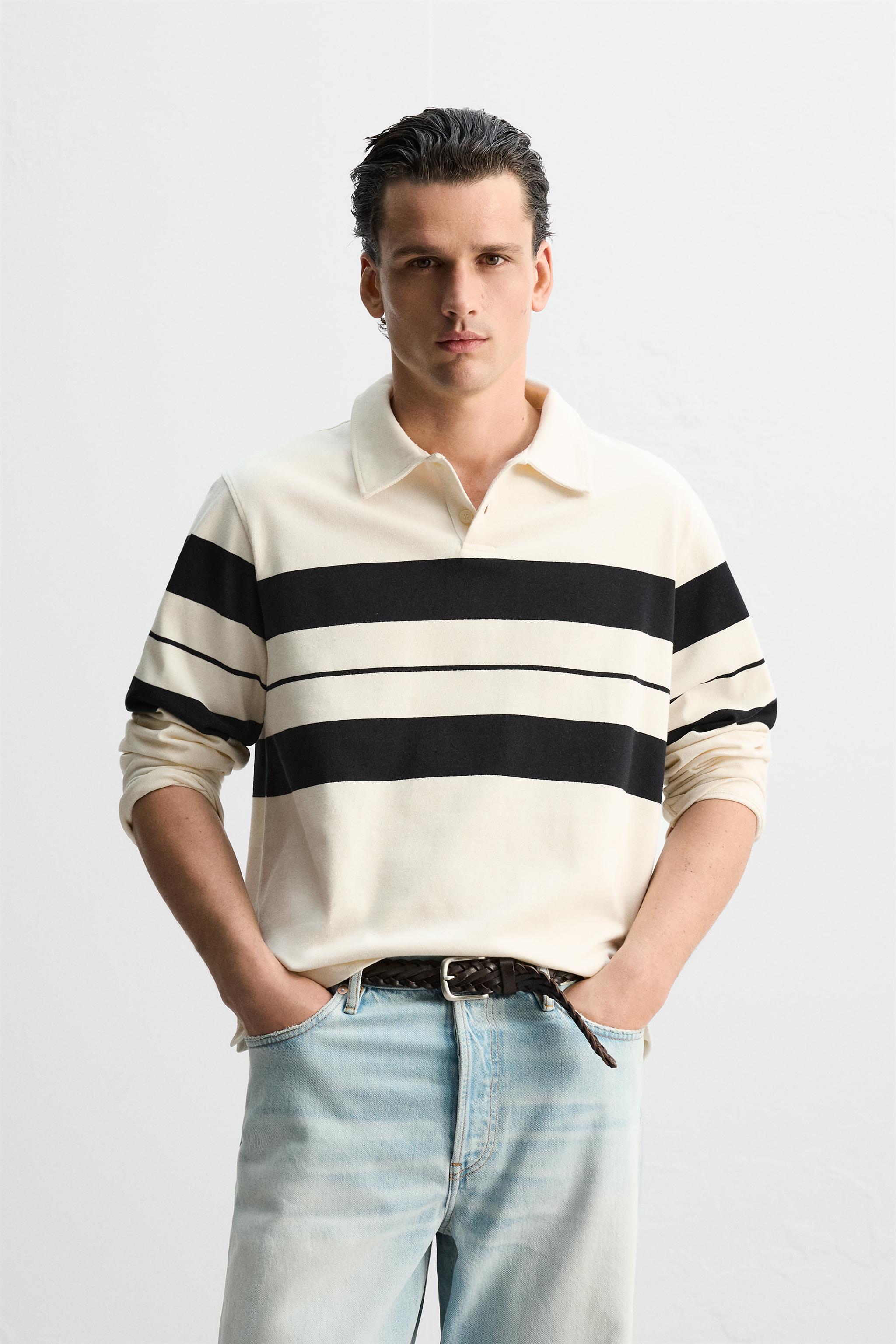 LIMITED EDITION STRIPED POLO SHIRT - White | ZARA United States