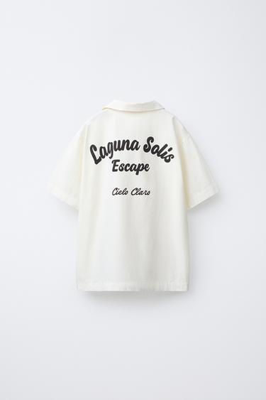 CHEMISE BOWLING INSCRIPTION - Crème de Zara - Image 1