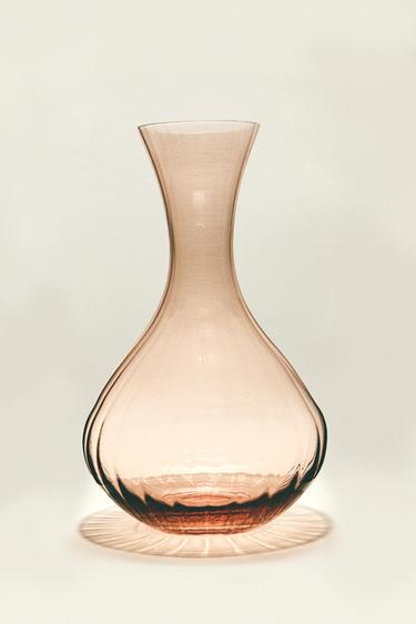 CRYSTALLINE JUG WITH RAISED DESIGN - Pink by Zara