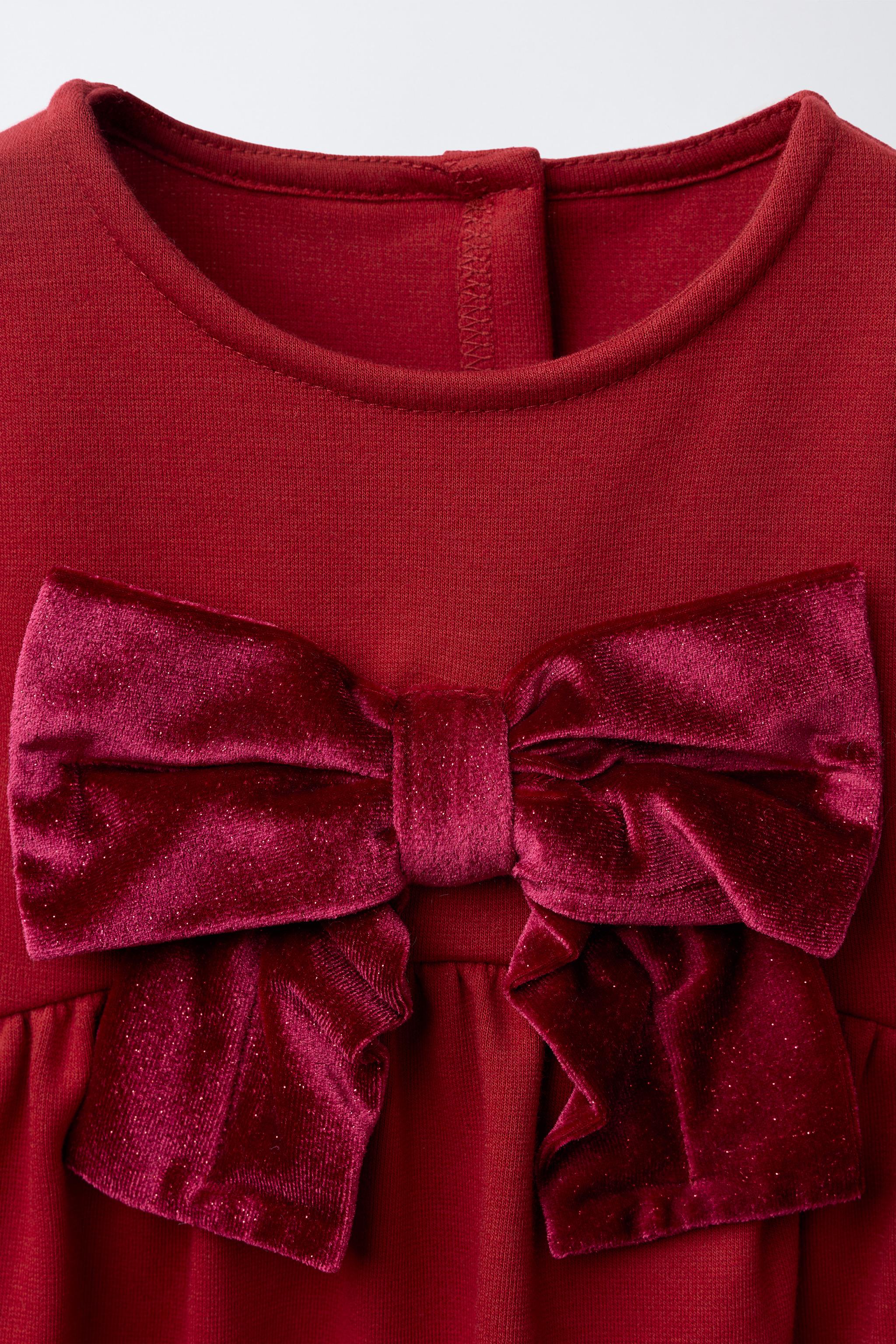 ROMA KNIT DRESS WITH VELVET BOW
