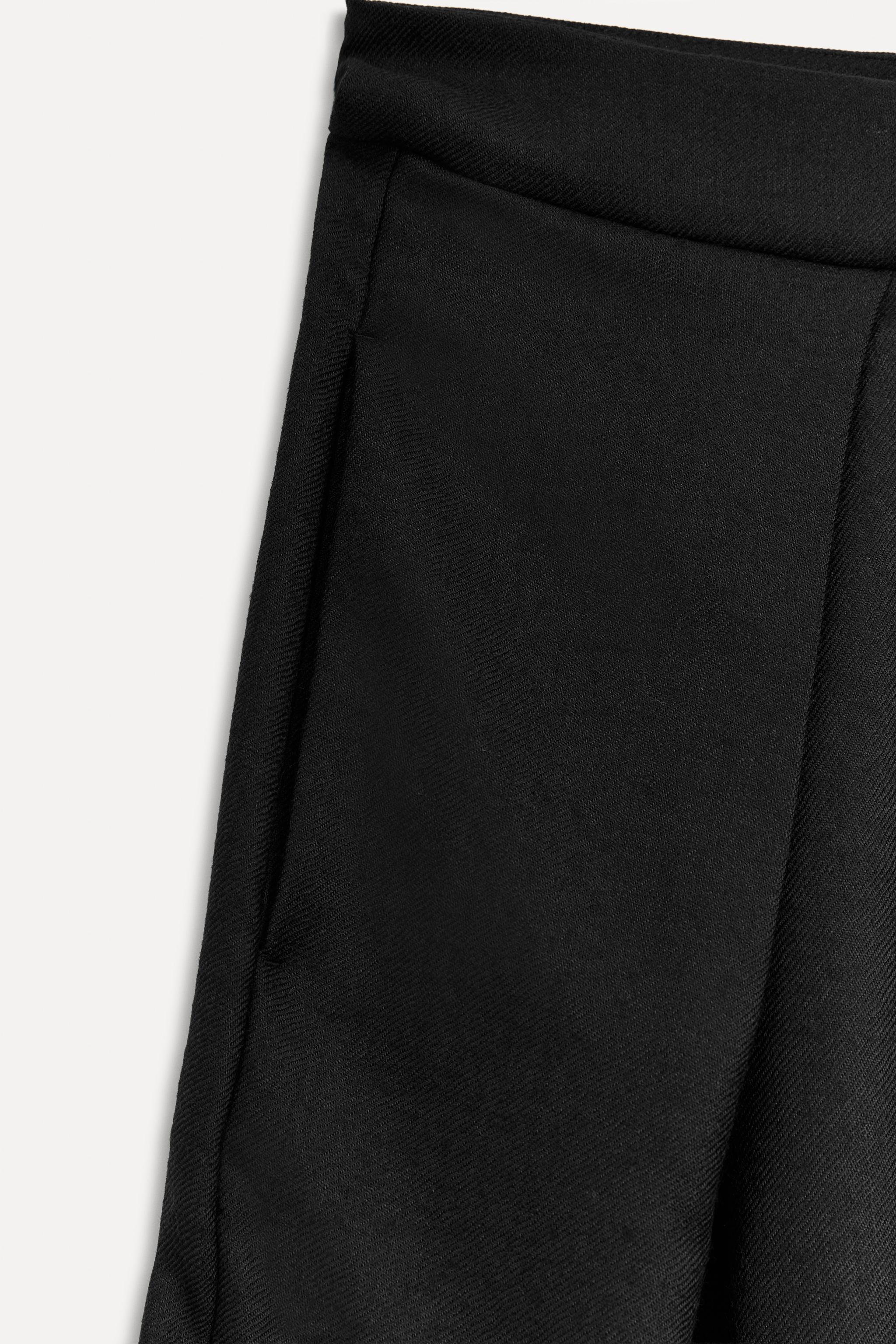 ZARA ウール パフパンツ 50TH ANNIVERSARY 3371/503 100% WOOL WIDE-LEG PANTS 50TH ANNIVERSARY - Black | ZARA