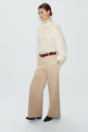 ROMANTIC FLORAL EMBROIDERED BLOUSE - Ecru by Zara