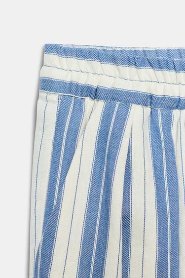 ZW COLLECTION STRIPED PYJAMA-STYLE TROUSERS - Blue/White by Zara - Image 6